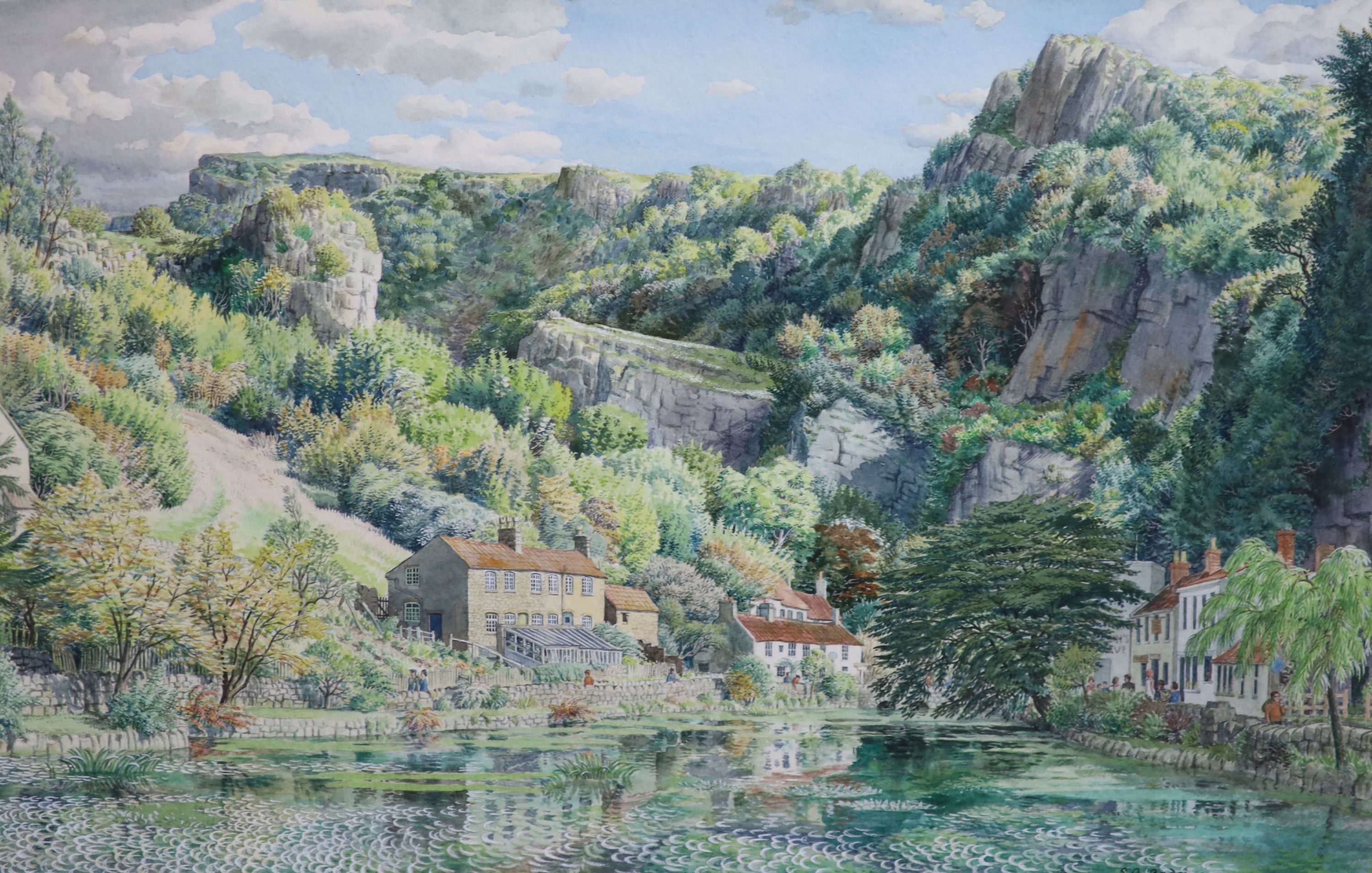 Stanley Roy Badmin (1906-1989), Cheddar, Watercolour, 25.5 x 40 cm.